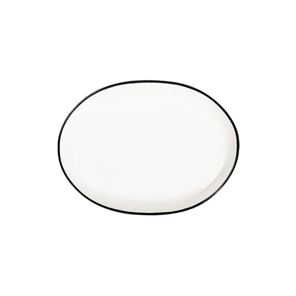Modest Black Lona Oval Plate 33 cm