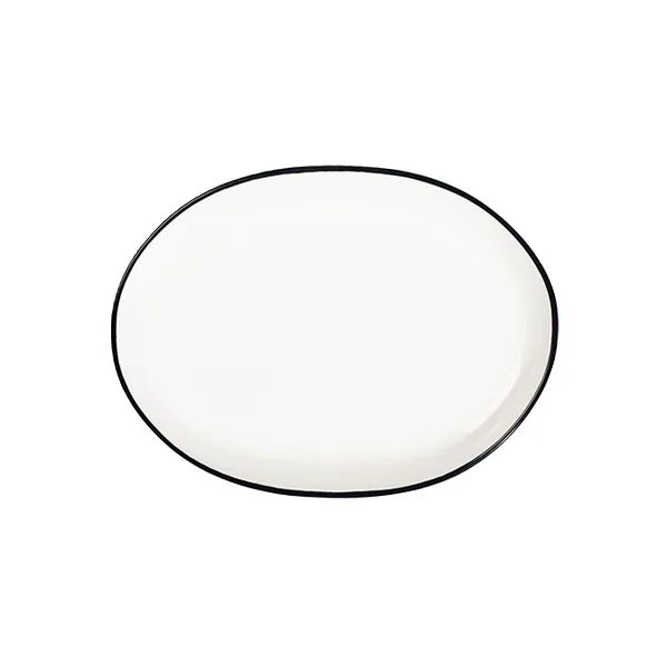 Modest Black Lona Oval Plate 36 cm